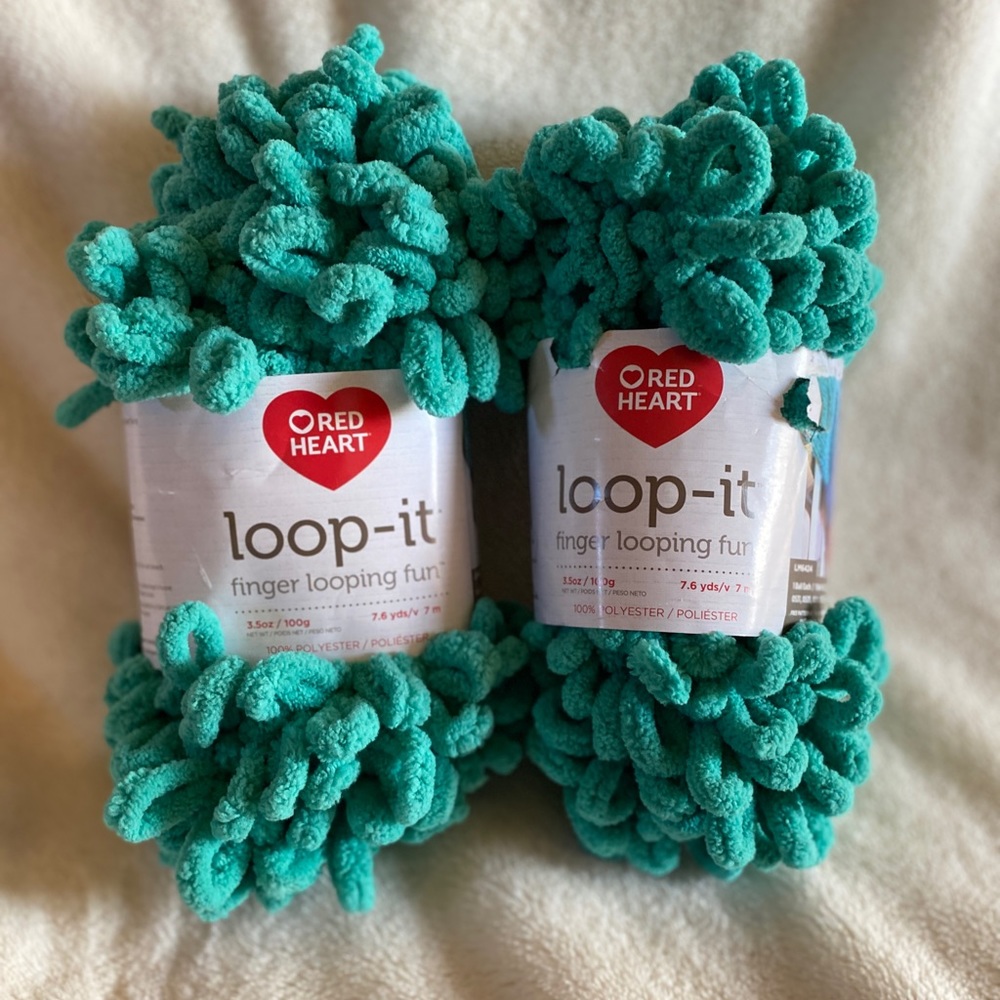 Bundle of 2 Red Heart Jumbo Loop-It Yarn Skeins NWT